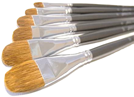 Red Sable Weasel Filbert Paint Brushes | Set of 6